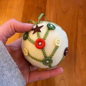 Handmade Holiday Ball with Button Detail